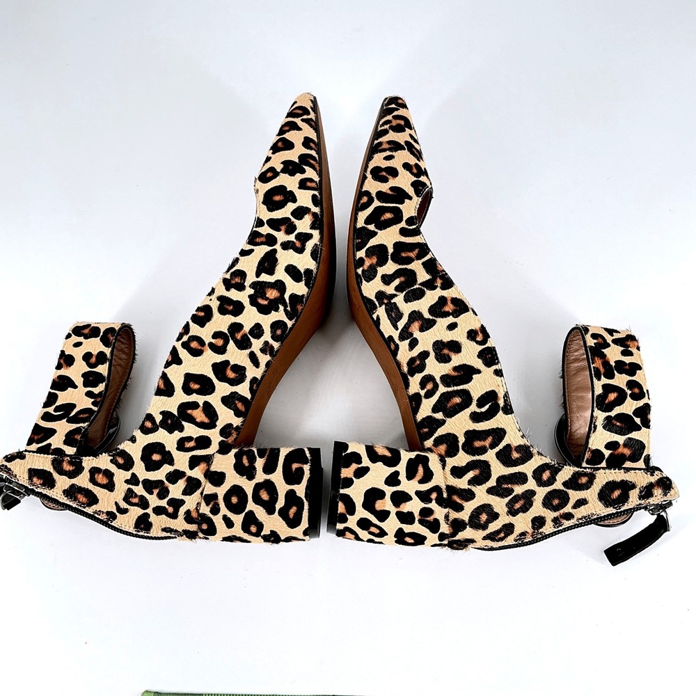 Linea Paolo Size 7.5 Leopard Print Calf Hair Block Heel Pumps NEW Corwyn $130 - Picture 9 of 14